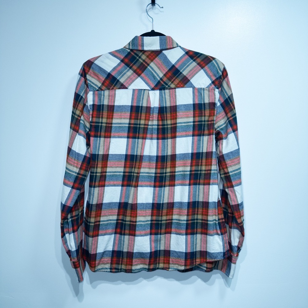 J. Crew Ivory Red Plaid Button Down Shirt Medium - Picture 6 of 9